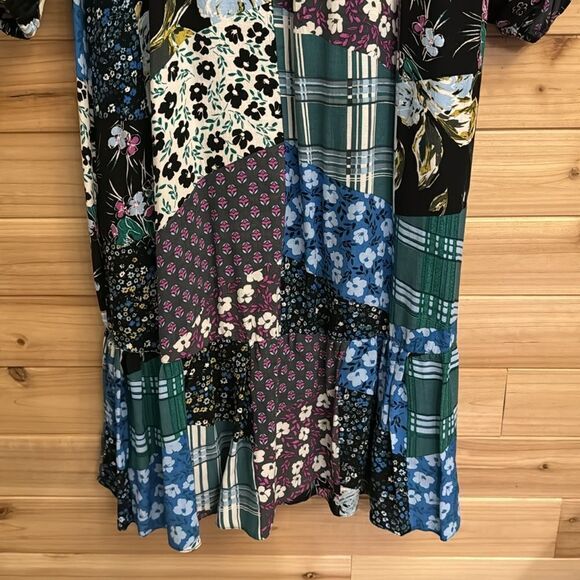 Monsoon Size 8 Bette Patch Print Long Sleeve Button Front Shirt Dress - Picture 14 of 15